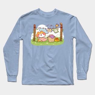 Shiba Inu Laundry Day on Windy Meadow Long Sleeve T-Shirt